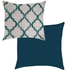 GENERICO - Set de cojines rombos verde océano 45 cm x 45 cm