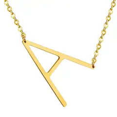 GENERICO - Collar con inicial en acero inoxidable A