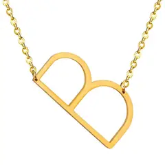 GENERICO - Collar con inicial en acero inoxidable B