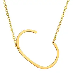 GENERICO - Collar con inicial en acero inoxidable C