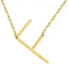 GENERICO - Collar con inicial en acero inoxidable F