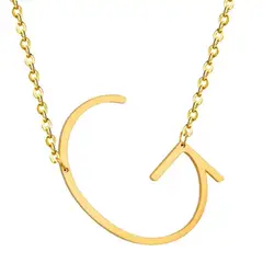 GENERICO - Collar con inicial en acero inoxidable G