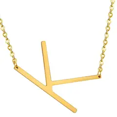 GENERICO - Collar con inicial en acero inoxidable K