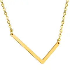 GENERICO - Collar con inicial en acero inoxidable L