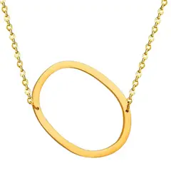 GENERICO - Collar con inicial en acero inoxidable O