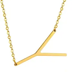 GENERICO - Collar con inicial en acero inoxidable Y