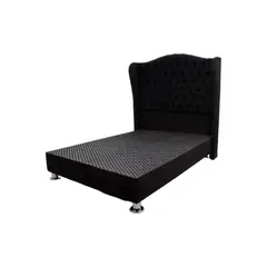 MUEBLES MACRUMO - Cama tapizada Paris - 2 Plz - color negro
