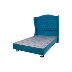 MUEBLES MACRUMO - Cama tapizada Paris - 1.5 Plz - color turquesa