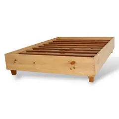 MUEBLES MACRUMO - Tarima Fija Ancha + Encajonada de Pino de 2 plazas