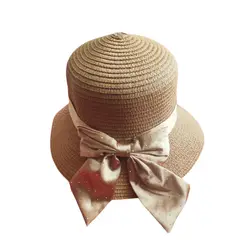 GENERICO - Sombrero Elegante con Lazo de Piedras Marron