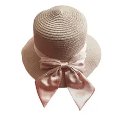 GENERICO - Sombrero Elegante con Lazo de Piedras Rosado