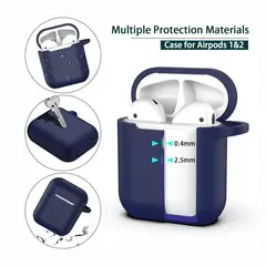GENERICO - Funda de Silicona Para Airpods 1era y 2da Gen - Azul Noche.
