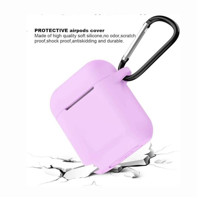 Funda de Silicona Para Airpods 1era y 2da Gen - Lila.