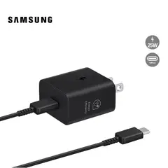SAMSUNG - Cargador de Pared T2510XBTGTW Cable TipoC 3Amp Carga Super rapida 25W
