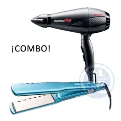 BABYLISS PRO - Combo BabylissPro Alisadora BNT4093TPE y Secador B6200PE
