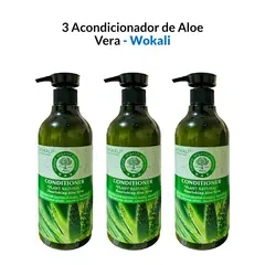 WOKALI - 3 Acondicionador de Aloe Vera 550ml -
