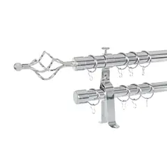 SALA FABULOSA - Barra / tubo de cortina decorativo doble graduable de 1.60 a 3 mts