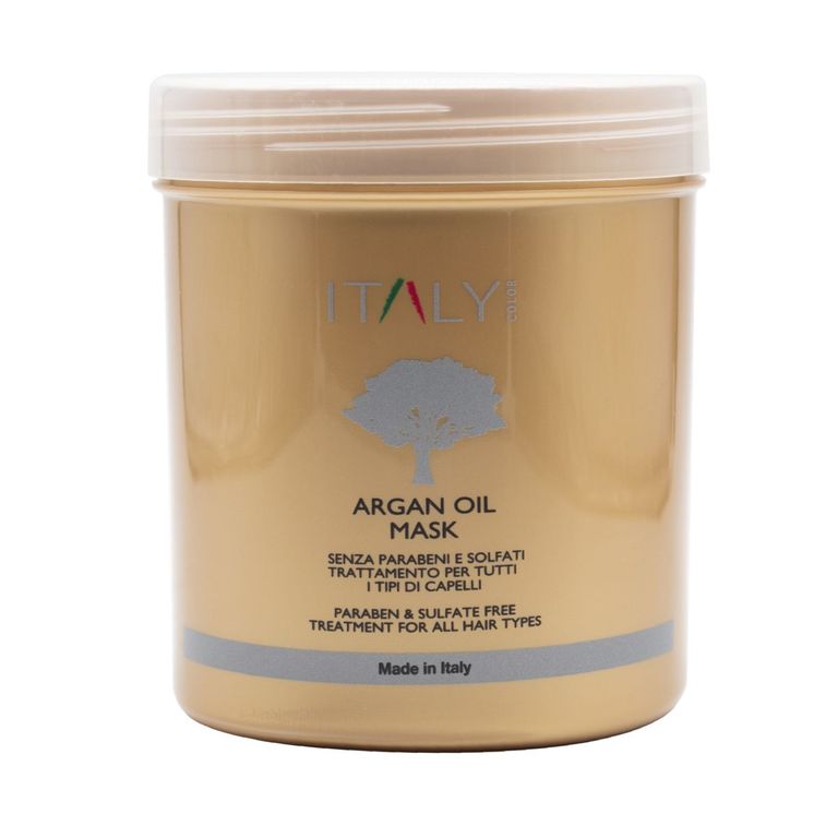 Mascarilla Capilar Hidrante con Aceite de Argán Sin Sal 1000ml  Italy Color