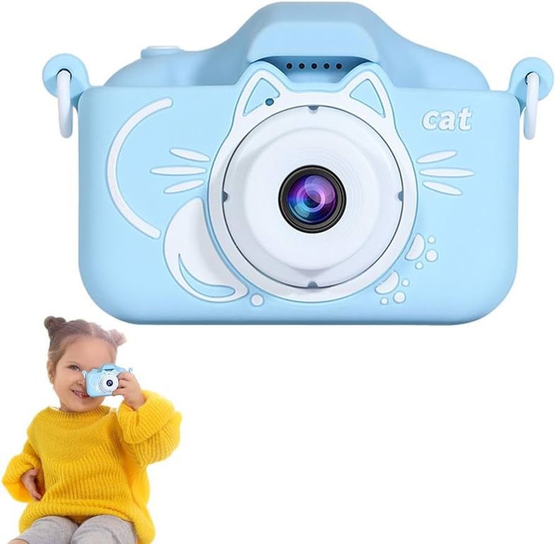 Cámara digital para niños y video-celeste