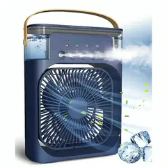 GENERICO - Mini Ventilador Humidificador Aromatizador Temporizador LED Portátil Blue