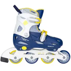 KRF - PATINES AJUSTABLE EN LÍNEA PARA NIÑOS Y NIÑAS AZUL Y BLANCO TALLA 30 - 33