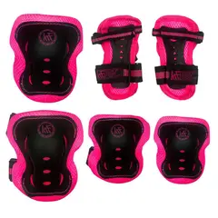 KRF - SET DE PROTECTORES PARA PATINES SCOOTER Y SKATE FUCSIA