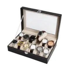 GENERICO - CAJA RELOJERO ORGANIZADOR PORTA RELOJES DE 12 REJILLAS