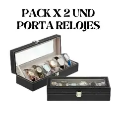 GENERICO - RELOJERO PACK X2 UND ORGANIZADOR PORTA RELOJES DE 6 REJILLAS
