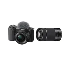 SONY - Kit Cámara Alpha ZV-E10L Negro y Lente SEL55210 Teleobjetivo