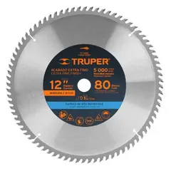TRUPER - Disco sierra 12" para madera, 80 dientes centro 1",