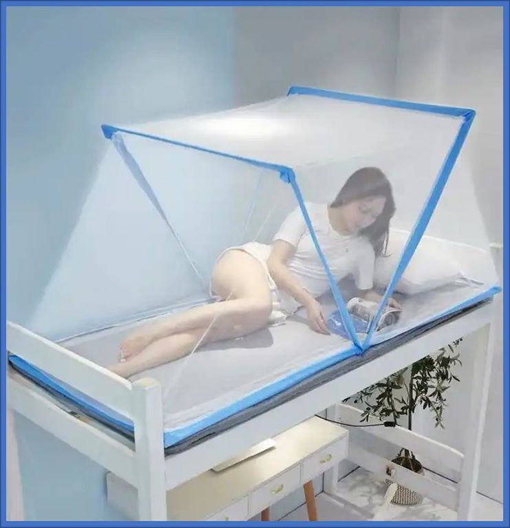 Mosquitero plegable color azul