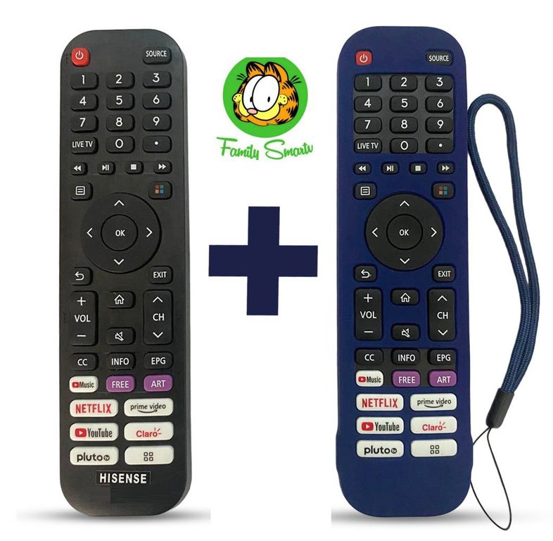 Control Remoto Hisense Smart Tv Pequeño + Funda Azul Marino