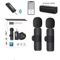 GENERICO - Micrófono Inalámbrico Solapero Android Equipos 3.5mm K35 2 Unidades