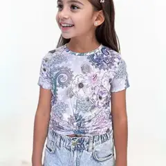 LE PETIT COMPANY - Polo Niña Rib Nudo Morado Aqua -