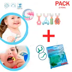 GENERICO - Pack Cepillo de Dientes 360 e Hilo Dental para Niños