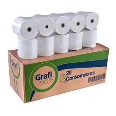 GRAFI PAPEL SA - Papel Termico Contometro Grafipapel 80mm x 83mts 55gr 20 UNIDADES
