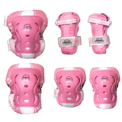 KRF - SET D PROTECTORES PARA PATINES BICICLETA SCOOTER JUNIOR ROSA