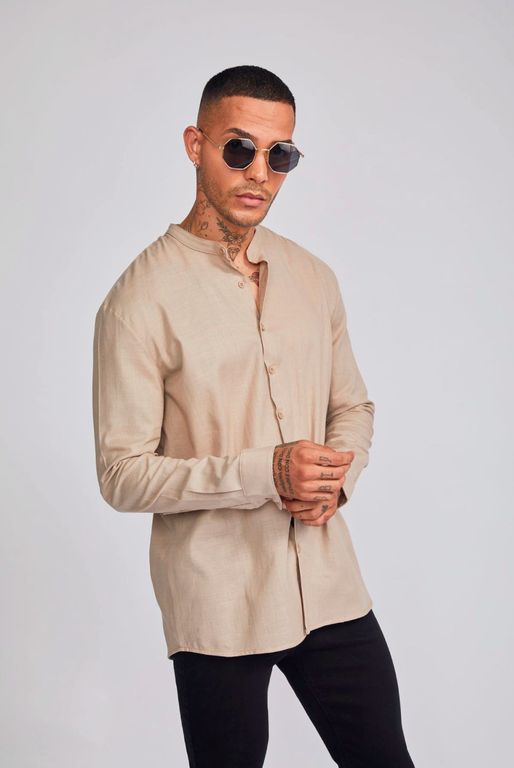 CAMISA LINO CUELLO MAO