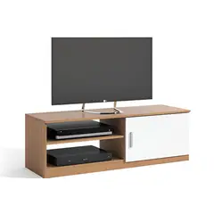 DECOHOME - Centro de Entretenimiento San Antonio Roble Rústico-Blanco