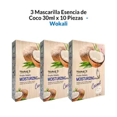 WOKALI - 3 Mascarilla Esencia de Coco 30ml x 10 Piezas –