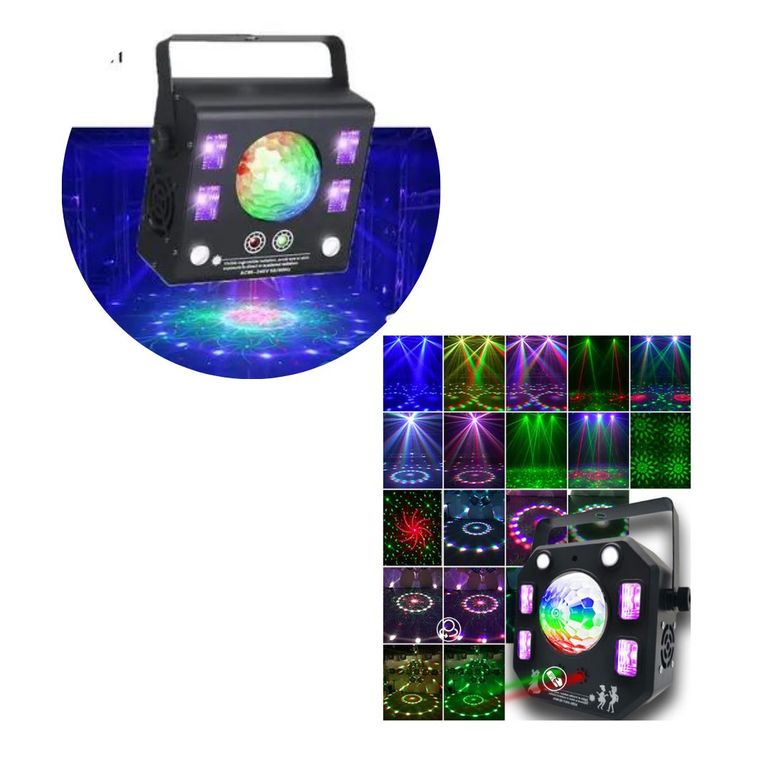 Luces Led Efecto 4 En 1 Con Efecto Uv para Fiesta Discoteca