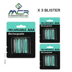 GENERICO - PILAS RECARGABLES AAA 1000 mAh BLISTER DE 4 UND