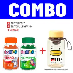 ELITE NUTRITION - COMBO GOMITAS PARA NIÑOS ELITE- ELITE HIERROELITE MULTIVITAMINSHAKER