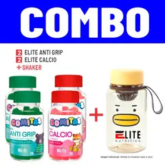 ELITE NUTRITION - COMBO GOMITAS PARA NIÑOS - 2 ELITE ANTI GRIP + 2 ELITE CALCIO + SHAKER