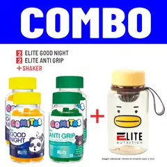 ELITE NUTRITION - COMBO GOMITAS PARA NIÑOS- 2 ELITE GOOD NIGHT+ 2 ELITE ANTIGRIP +SHAKER