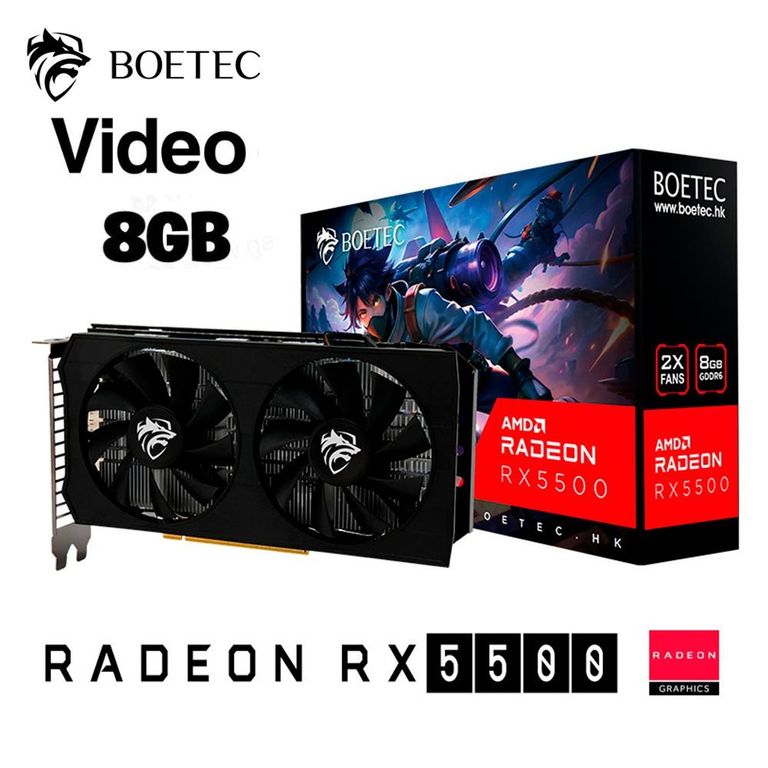 Tarjeta de video RADEON RX 5500 8GB GDDR5 BOETEC NUEVO
