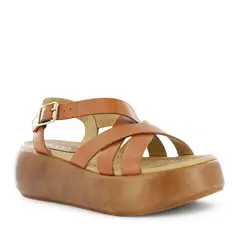 ECCO - Sandalias con Plataforma Mujer Nevada01 Caramelo Cuero Natural