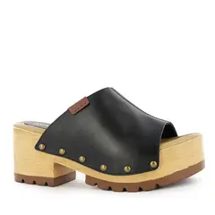 SESTRA - Sandalias con Plataforma Mujer Catalana02 Negro Cuero Natural