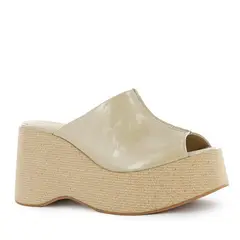 SESTRA - Sandalias con Plataforma Mujer Valka01 Latte Cuero Charol