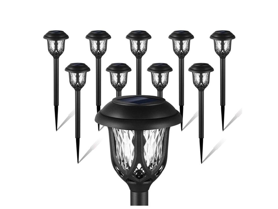 6 Estacas Lamparas Led Solar Impermeables Decorativas Exterior Jardin